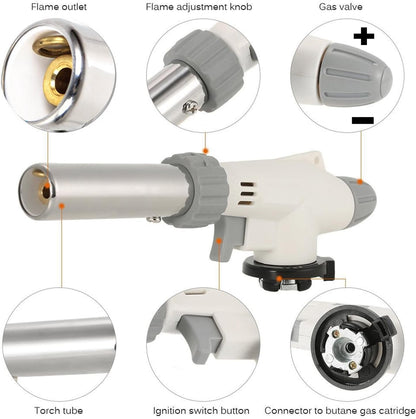 Butane Torch Blow Lighter Kitchen Culinary Torches Head | Reverse Use with Adjustable Flame, Ideal for Chef Cooking, Creme, Brulee, BBQ, Baking, DIY Soldering, Gas Not Included5