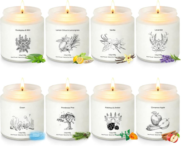 Candles Gift Set,8 Pack Long Lasting Soy Candles for Home1