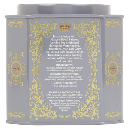 Victorian London Fog Tea, 30 Sachets in Tin | Black and Oolong Teas with Bergamot, Vanilla, Citrus and Lavender. Contains Caffeine.4
