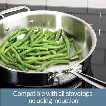 All-Clad D5® Stainless Steel Core 14 Inch Frying Pan Covered - Made in the USA - the Upgrade for Supremely Even Heat- Oven Safe & Induction Compatible Cookware6