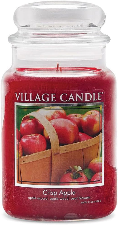 Crisp Apple Large Glass Apothecary Jar Scented Candle, 21.25 Oz., Red1