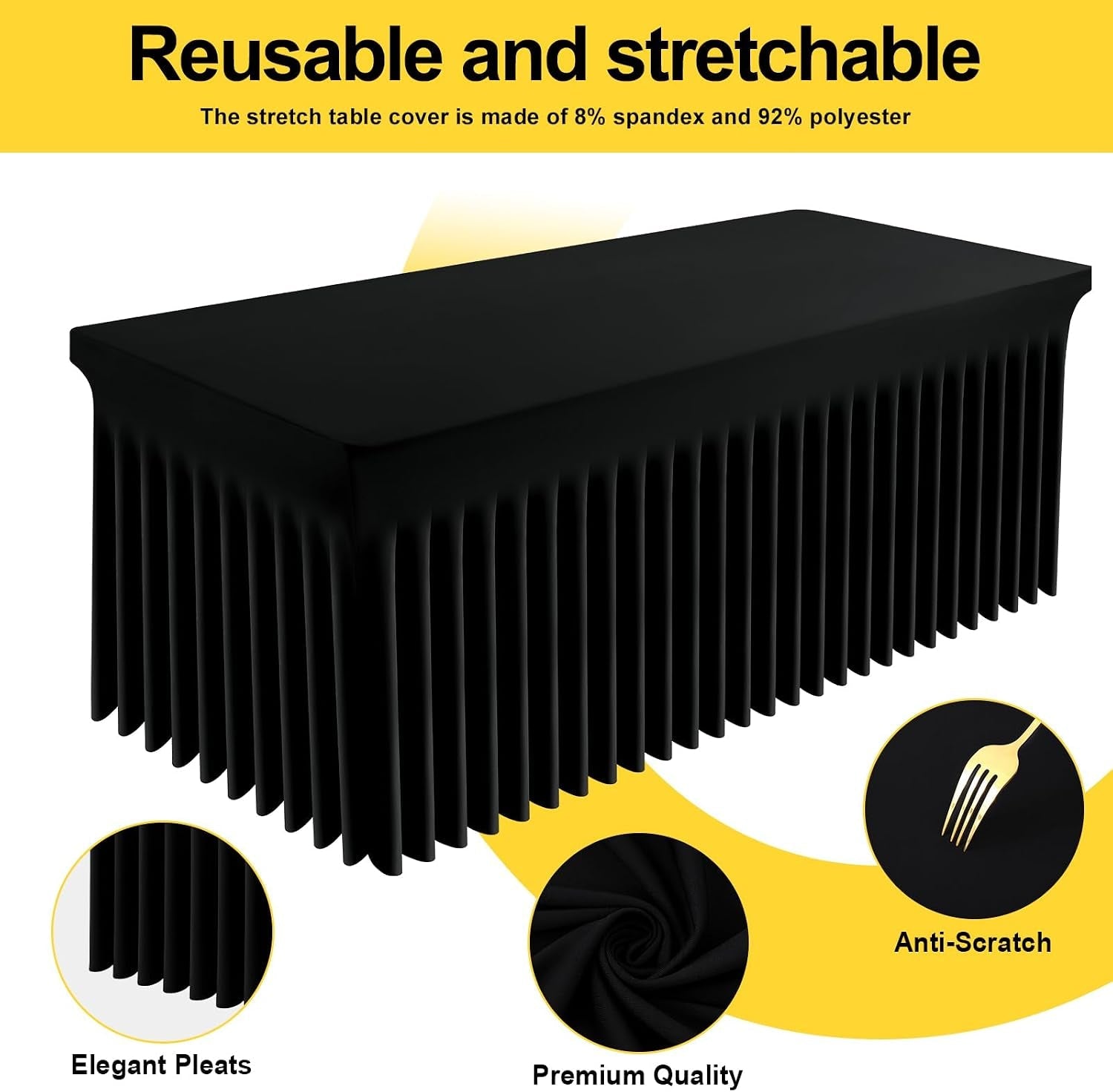 spandex-elastic-fitted-table-cloth-skirt-for-6ft-rectangle-table-stretch-washable-table-cloth-banquet-table-cover-for-wedding-party-indoor-trade-shows-black-72lx30wx30h