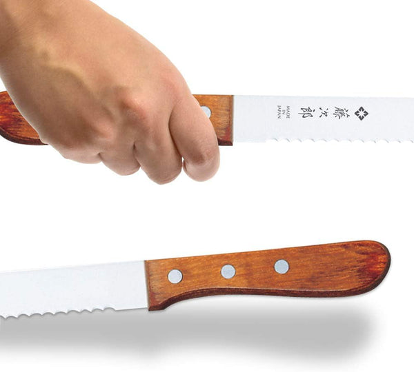Japan Hand Made Bread Knife Slicer Cutter, 14.75", Stainless and Wood - Reinforced Laminated Material2