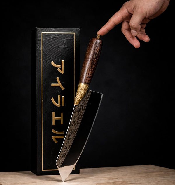 Dragon Engraved Chef Knife – Unique Gift for Men, Chefs & Collectors | 8.5" Razor-Sharp Japanese-Style Kitchen Knife, Mirror-Polished Stainless Steel Blade, Rosewood Handle & Premium Gift Box9
