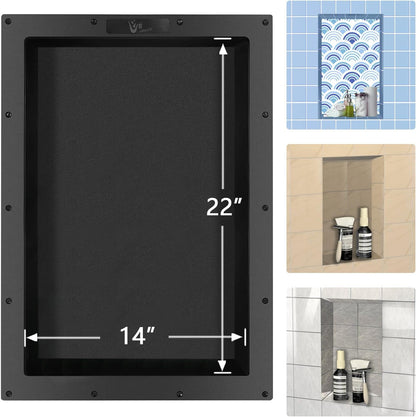 Ready Tile Shower Niche Shelf 17"X25"X4"（Inside 14"X22"） - - Water and Leak Proof Large Wall Niche Insert9