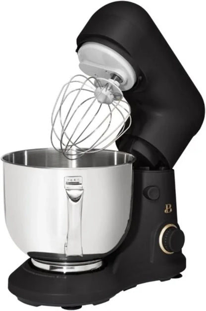 5.3 Qt Stand Mixer, 300W Electric Kitchen Mixer with 12 Speeds, Tilt Head Design, Stainless Steel Bowl, Dough Hook Whisk Beater Splash Guard (Black Sesame)4