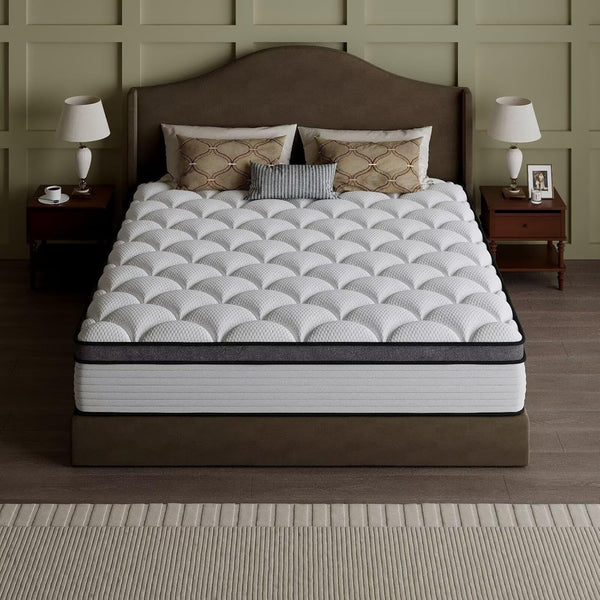 Full Size Mattress, 14 Inch Hybrid Bed in a Box, Green Tea & Cooling Gel Memory Foam, Certipur-Us Certified, Fiberglass-Free, Pressure Relief for Back Pain, Breathable & Safe Sleep2