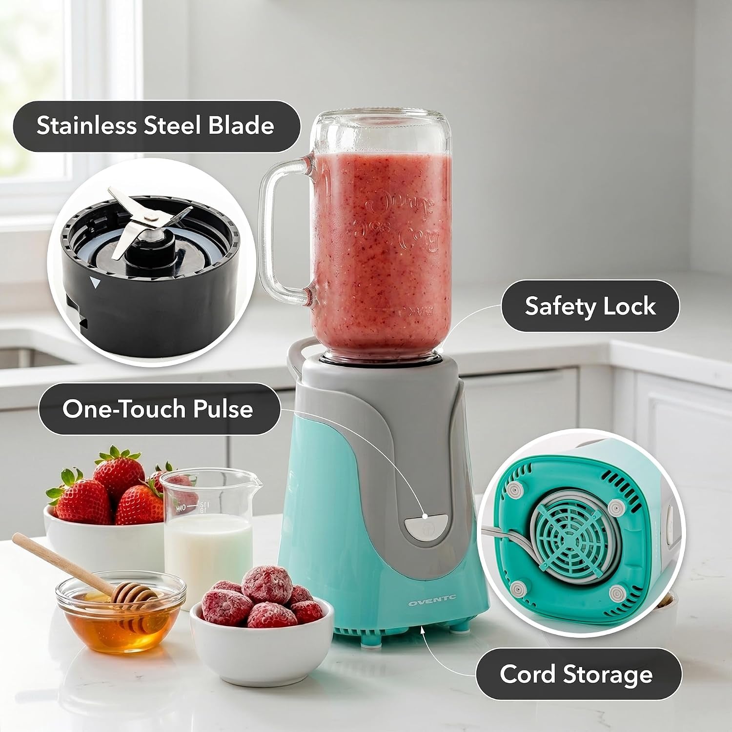 retro-personal-blender-18-oz-mason-jar-300w-turquoise-blh1002t-stainless-steel-blades-bpa-free-dishwasher-safe-jar-includes-reusable-straw-lid-ideal-for-baby-food-smoothies-more