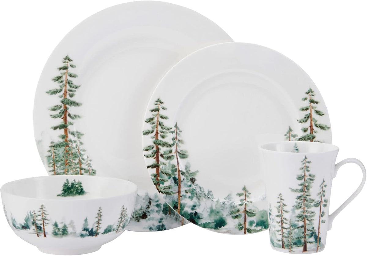 watercolor-forest-bone-china-lightweight-chip-resistant-16-piece-dinnerware-set-service-for-4-white