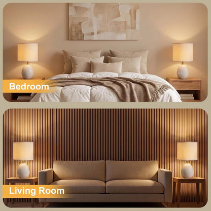 17.7" Ceramic Table Lamps Set of 2 for Living Room Bedroom, Cream4
