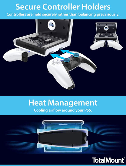 for All PS5 Models – Premium – Cooling – Level – Stops Vibration | Designed in USA – Wall Mount Compatible with All PS5 Models Including Slim, Pro, and Original – Dampers Minimize Fan Rattling5