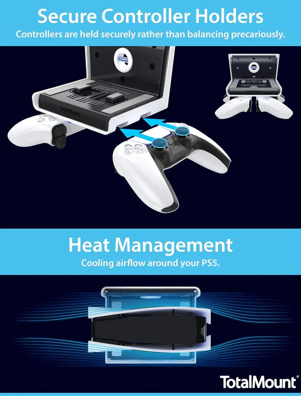 for All PS5 Models – Premium – Cooling – Level – Stops Vibration | Designed in USA – Wall Mount Compatible with All PS5 Models Including Slim, Pro, and Original – Dampers Minimize Fan Rattling5