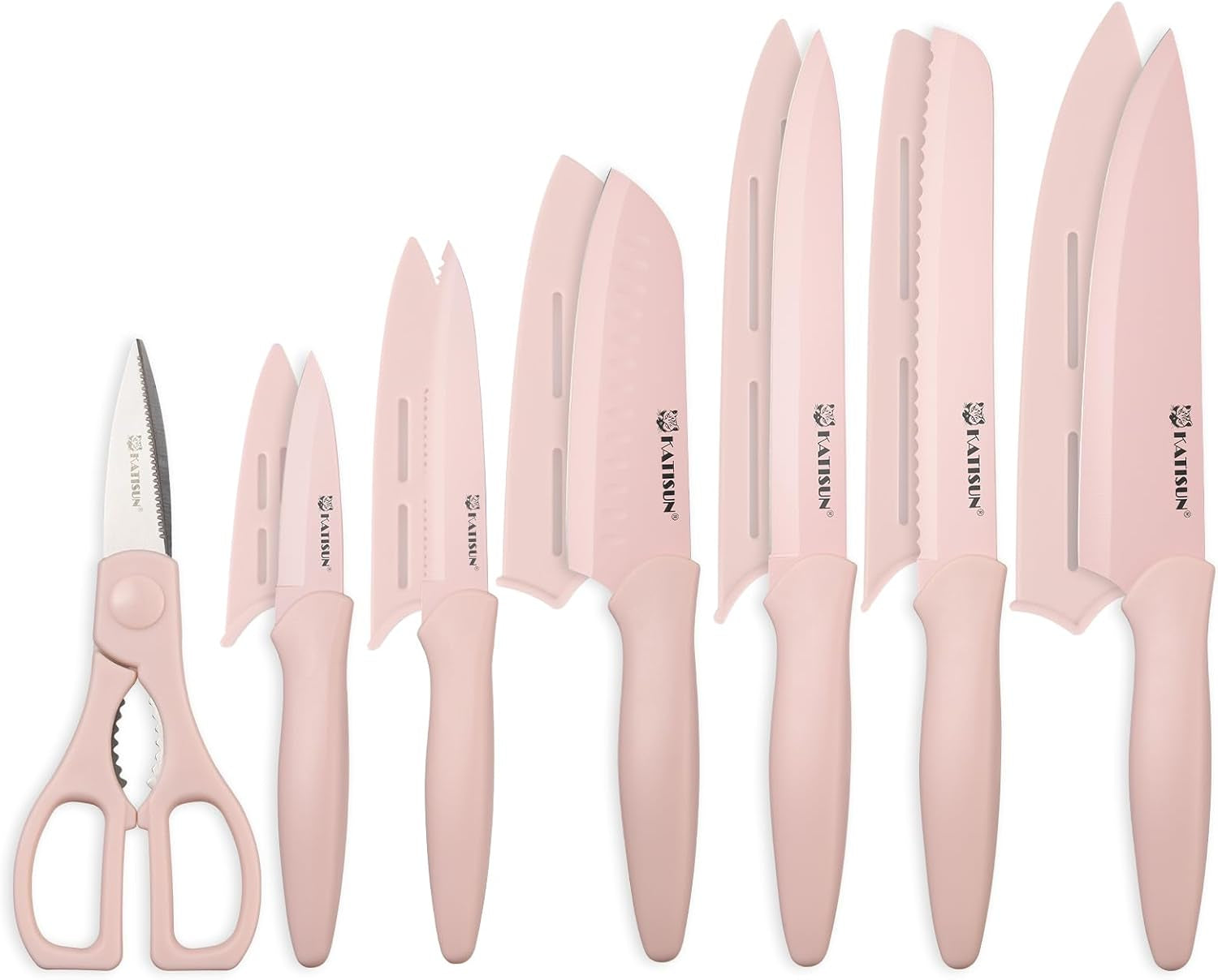 kitchen-knife-set-13-pcs-pink-non-stick-knives-with-6-blade-guards-stainless-steel-blades-pink-nonstick-coating-long-lasting-sharpness-rust-resistant-non-slip-dishwasher-safe