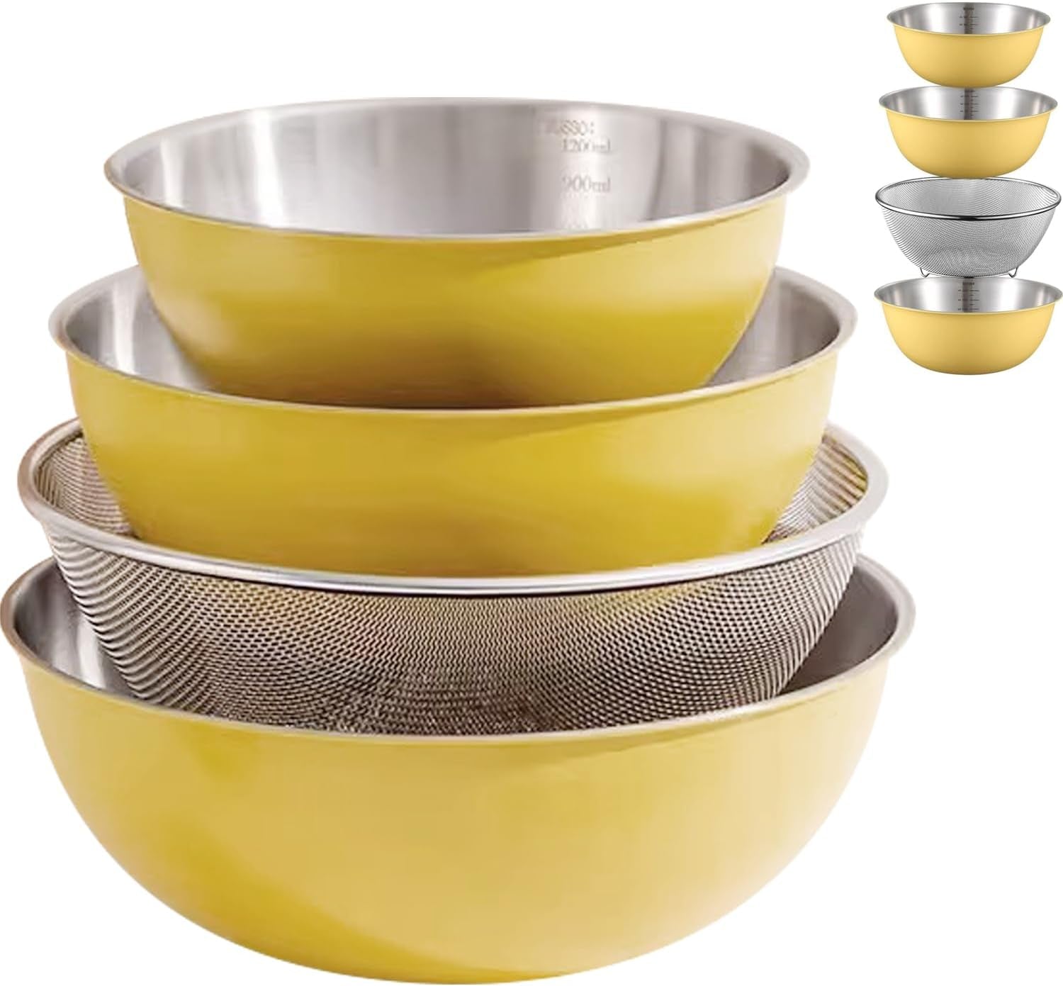 stainless-steel-mixing-bowls-and-colander-set-mixing-bowls-with-scale-salad-bowl-with-colander-fine-mesh-strainer-basket-baking-bowl-set-cooking-scale-bowl-for-kitchen-decoration-yellow
