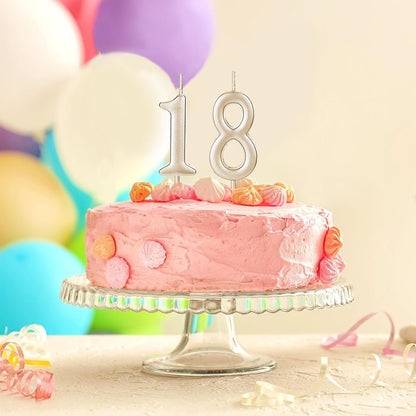 32 Pcs Numeral Birthday Candles Champagne Cake (Champagne)7