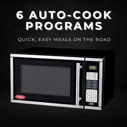 TUNDRA MW Series Truck Microwave Oven - Durable 120V RV Truck Countertop Oven with 20L/0.7 Ft³ Capacity, 6 Auto-Cook Programs, Child Lock, LCD Display, Control Panel, Timer Function - MW7007