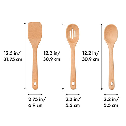 OXO Good Grips Wooden Utensil Set for Cooking, 3-Piece2