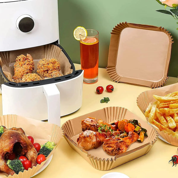 Air Fryer Liners 10 Inch, Square Airfryer Liners Large Air Fryer Parchment Paper Liners, Non-Stick Air Fryer Disposable Paper Liners Oil Resistant, Waterproof for Baking Roasting, 150PCS8