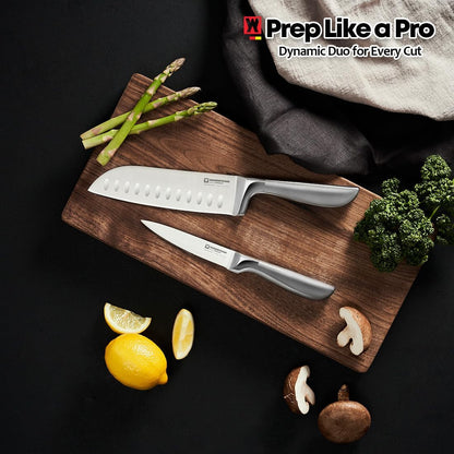 Schmied Santoku Knife, Stainless Steel Kitchen Knife for Chopping & Slicing Vegetables, Meat & Fish, Full Tang Design (Blade Length 6.4 In)7
