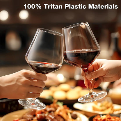 Unbreakable Wine Glasses Set of 6, 16 Oz Plastic Wine Glasses with Stem, BPA Free, Reusable Wine Glass for Poolside, Outdoors Camping Picnic Restaurants Home Bar Christmas Unique Gift3