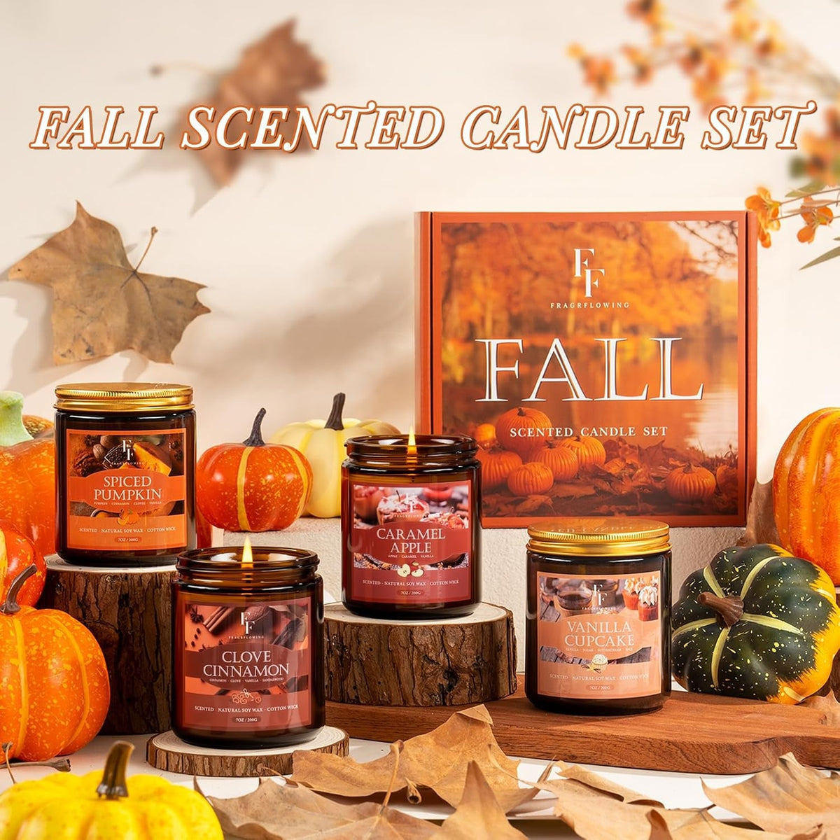 fall-candles-set-4-pack-candles-for-home-scented-natural-soy-wax-autumn-gifts-set-for-women-men-fall-fragrance-of-pumpkin-cinnamon-vanilla-cupcake-apple