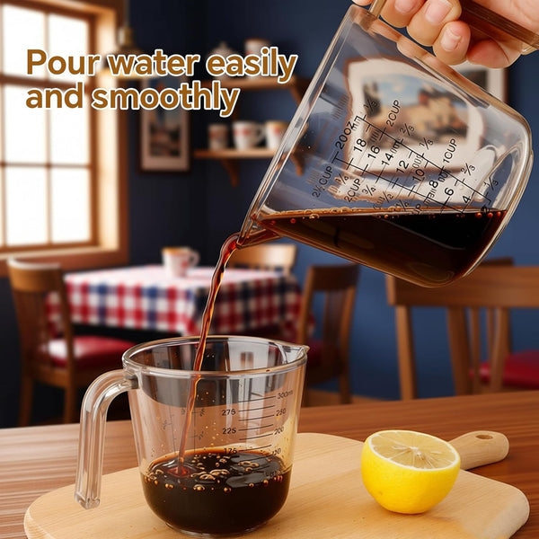 Measuring Cups Set, 3PCS with Pour Spout & Handle, Multi-Scale (Cup | Oz | Ml) Stackable Liquid & Dry Plastic Measuring Tools for Baking Cooking, Essential Kitchen Gadgets (Coffee Brown)3