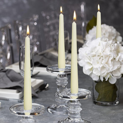 Ivory Taper Candles - 10 Pack Unscented 10 Inch Dinner Candle Set - 8 Hours Burn Time - Premium European Quality - Smokeless and Dripless Household, Wedding, Party, and Home Décor Candlesticks6