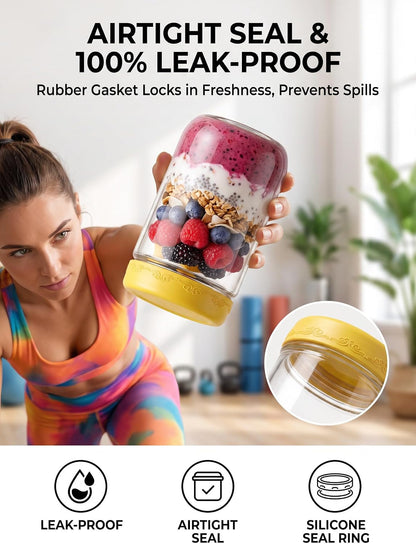 6-Pack 16 Oz Overnight Oats Containers with Lids4