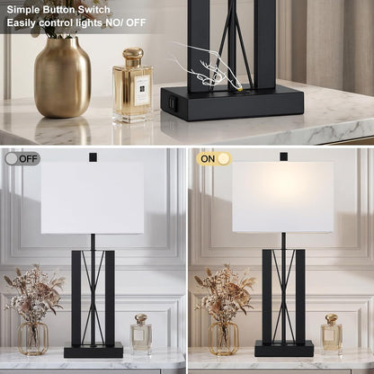 25" Modern Table Lamp for Living Room,Bedside Lamp for Bedroom4