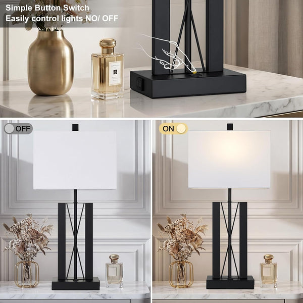 25" Modern Table Lamp for Living Room,Bedside Lamp for Bedroom4