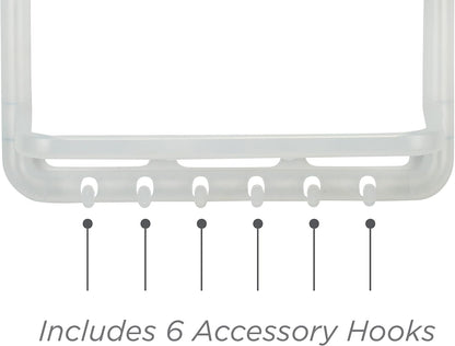 Molded Shower Caddy | Bathroom Storage | Hangs over Shower Head | 6 Accessory Hooks | Holds Razors | Washcloths | Accessories | Suction Cup Stability | White4