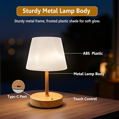 Cordless Table Lamp, Waterproof Shower Lamp -Wood Tone Set of 23