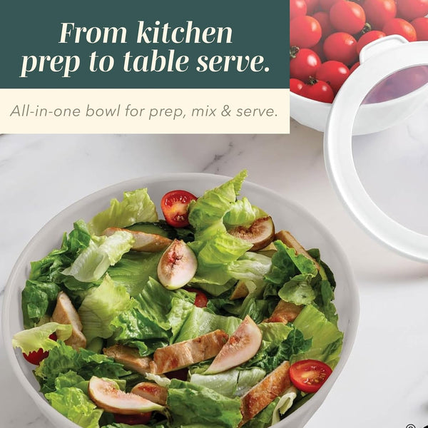 Mixing Bowls with Lids - 12 Piece Plastic Nesting Bowls Set Includes 6 Prep Bowls and 6 Lids, Microwave Safe Mixing Bowl Set, Green Diamond9