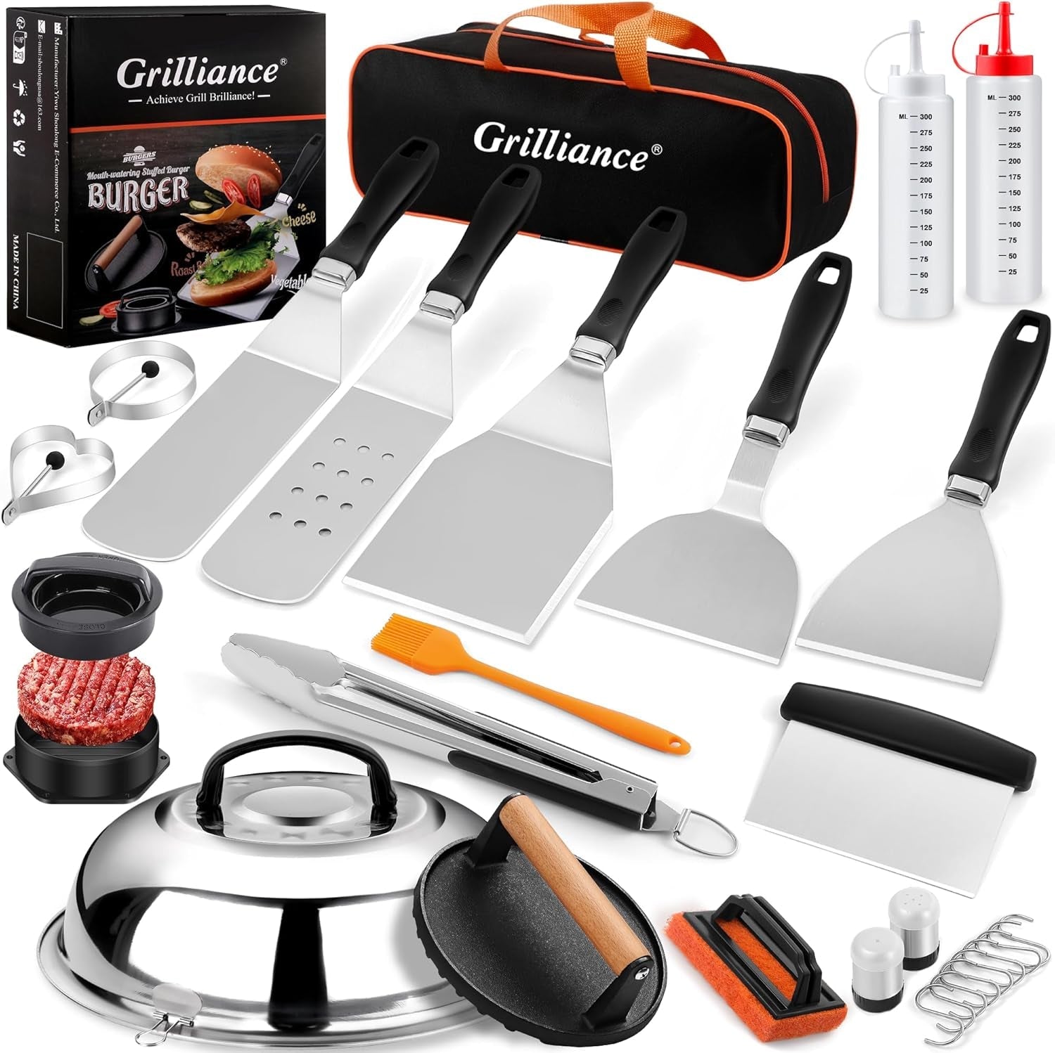 27pcs-griddle-accessories-kit-for-blackstone-professional-hibachi-flat-top-grill-tools-enlarged-spatula-gift-set-with-basting-cover-burger-press-patty-maker-for-outdoor-bbq-teppanyaki