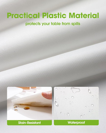 Plastic Table Cloth Disposable 8 Pack, 54 X 108 Inch Table Cloths, Party, Picnic, Wedding, Decorative Tablecloths, Rectangle, White Plastic Cover, Leakproof & Sturdy, White | Party Supplies, Wedding, Picnic, Leakproof & Sturdy, White, Tablecloth, Table Cover3