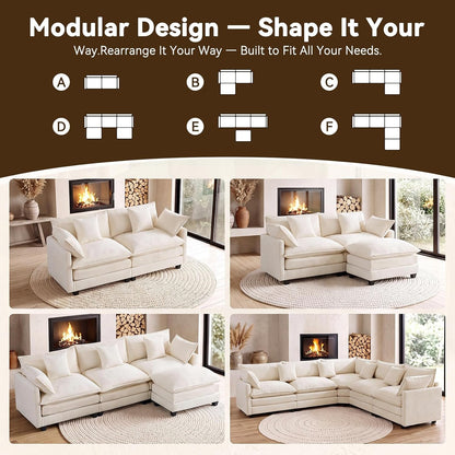 77" Cloud Chenille Loveseat Sofa Couch with Pillows, 2‑Seater, Beige3