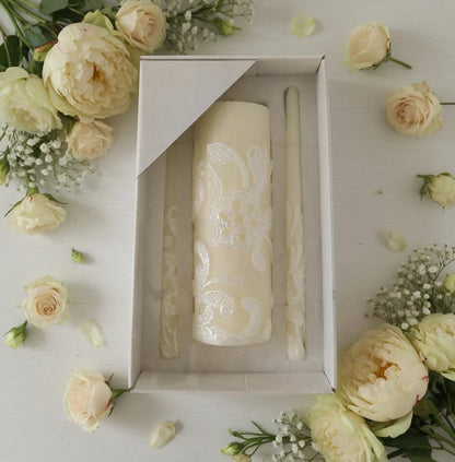 11.50 Inch High Cream Wedding Unity Candle Set Includes 1 Pillar and 2 Taper Candles Great for Weddings as Well as Special Events and Emergency Lighting or for Reiki Spa Meditation4