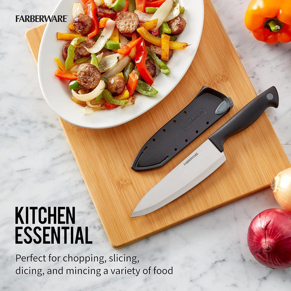 Edgekeeper 6 Inch Chef Knife with Self-Sharpening Blade Cover, High-Carbon Stainless Steel Kitchen Knife for Slicing, Dicing, and Mincing6
