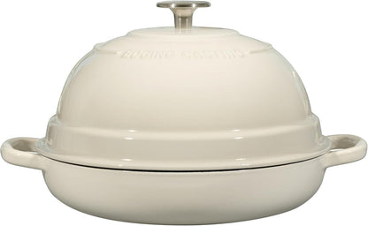 Enameled Cast Iron Dutch Oven Pot with Lid, round Bread Oven for Homemade Sourdough Bread Baking, 6 Quart, White6