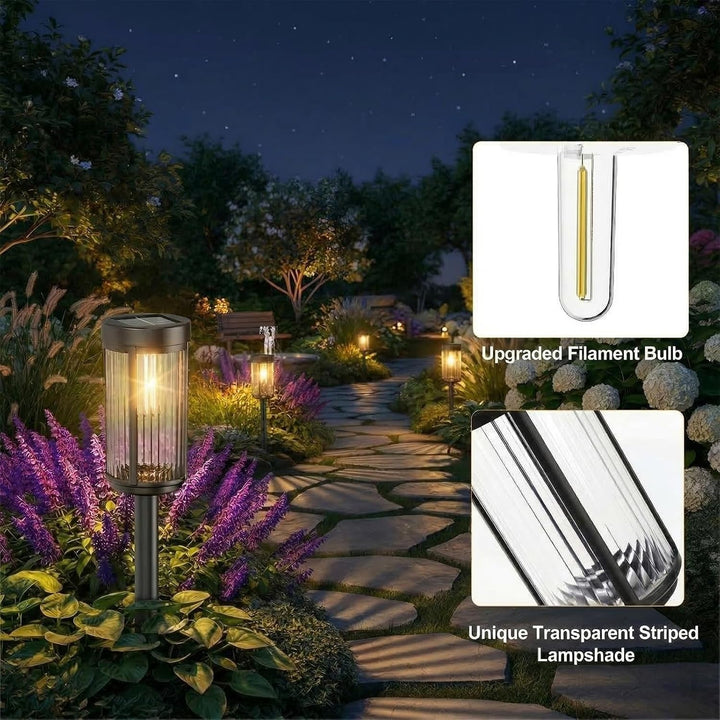 Solar Garden Lights Outdoor, 12 Pack, Warm White+2