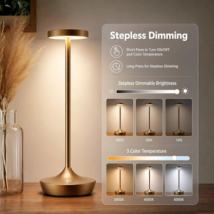 2 Pack Cordless Table Lamps, Rechargeable 6000Mah, 72H Runtime, Waterproof7