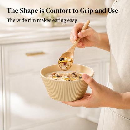 22 OZ Cereal Bowls Set of 4, Ceramic Soup Bowls for Hot Soup, Cereal, Oatmeal, Ramen and Pasta, Dishwasher & Microwave Safe Bowls7