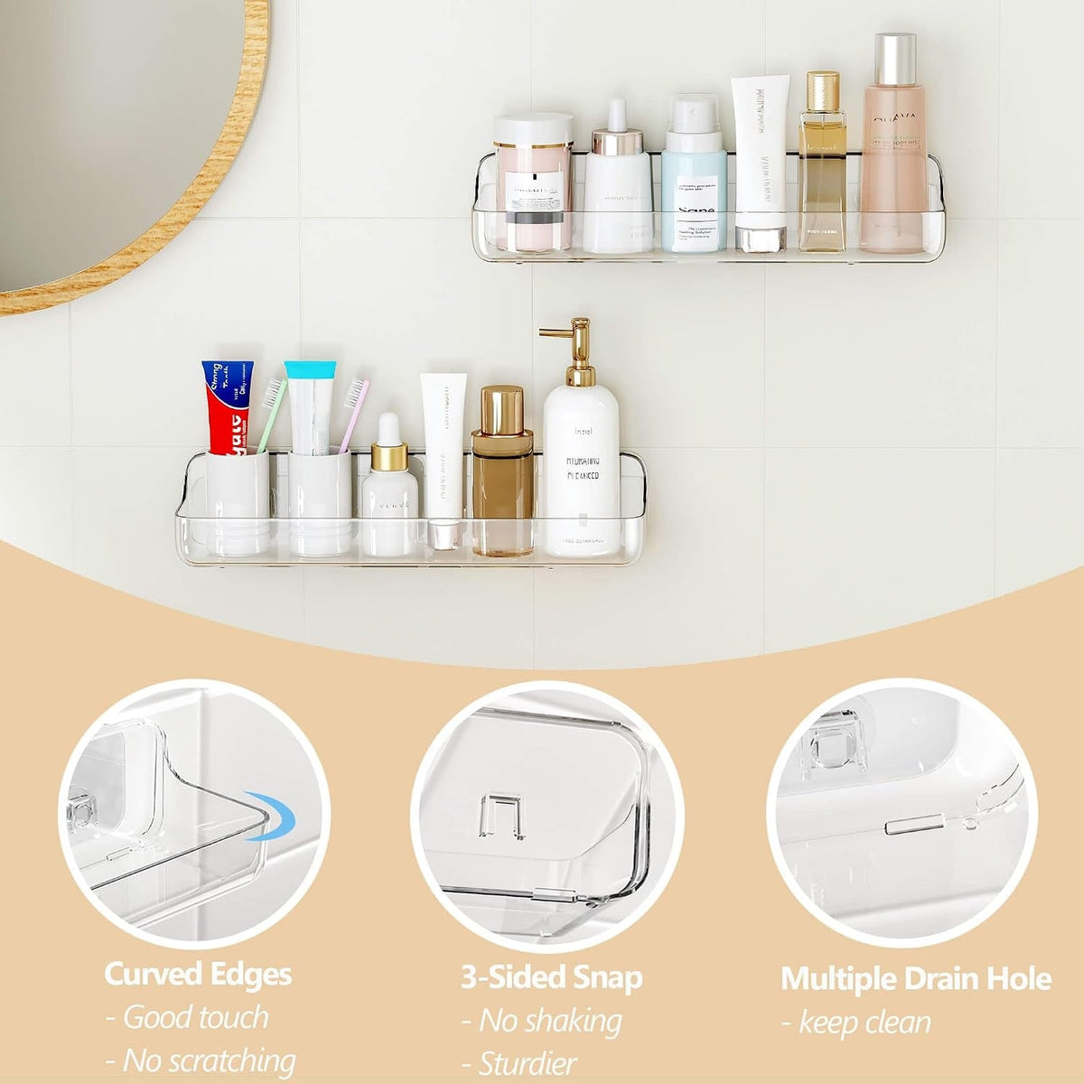 acrylic-clear-shower-caddy-adhesive-shelf-2pc-plastic-shower-organizer-with-self-adhesive-tape-no-drilling-wall-mount-shower-shelves-for-bathroom-kitchen-transparent
