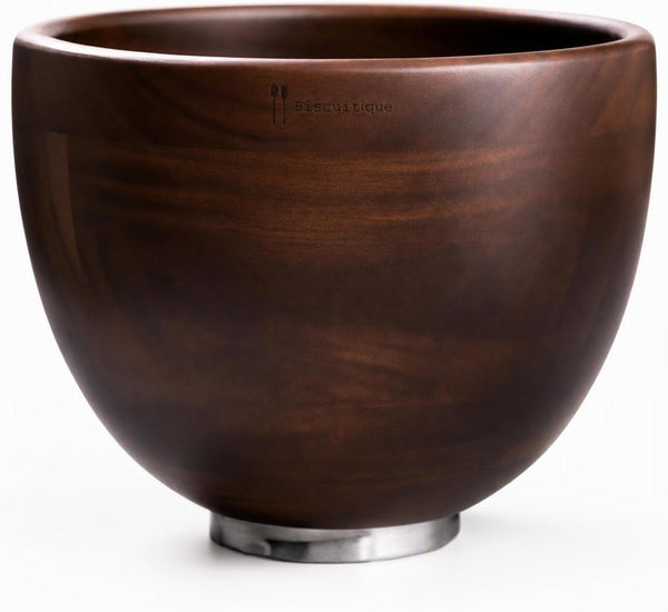 Premium Solid American Walnut Wood Mixing Bowl Compatible with Kitchen Aid Tilt-Head Models 4.5 Quart and 5QT Stand Mixer Wooden Bowls1