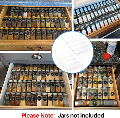 Clear Acrylic Spice Drawer Organizer, 4 Tier- 2 Set Expandable from 13" to 26" Drawer Seasoning Organizer, Kitchen Spice Rack Tray for Drawer/Countertop (Jars Not Included)2