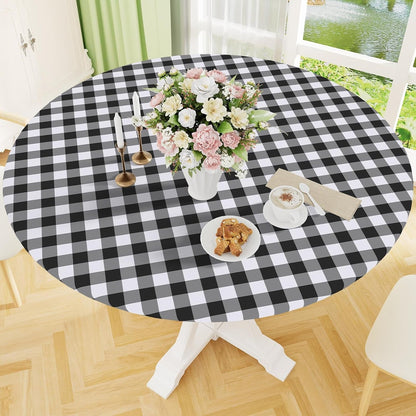 36"-44" Picnic Table Cloth, Flannel Backed Vinyl Fitted Tablecloths1