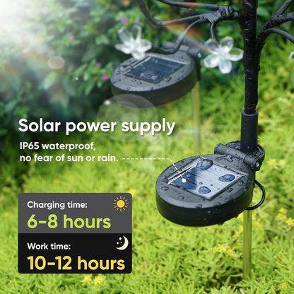 2 Pack Solar Garden Lights Outdoor, Solar Lights Outdoor Flowers3