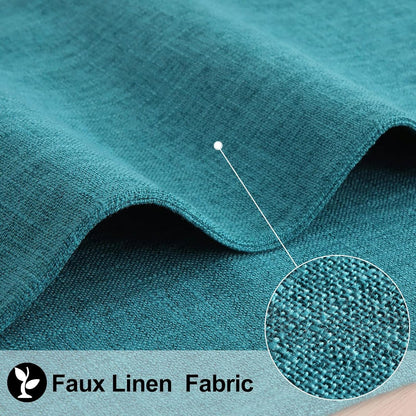 Faux Cotton Linen Placemats Set of 6, Cloth Washable Farmhouse Dining Table Mats for Indoors & Outdoors, Easy to Clean, Teal, 13 X 19 Inch2