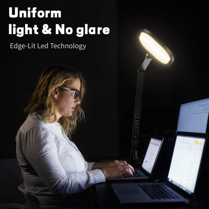 LED Desk Lamp for Home Office, Soft Edge-Lit Design - Modern Style | Eye-Caring Diffused Light, Professional Computer Light for Reading, Crafts & Zoom, Dimmable with 30 Modes, Memory & Timer4