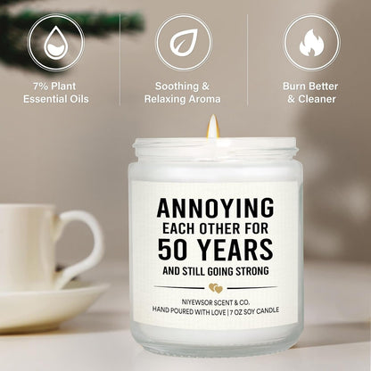 50Th Wedding Anniversary Couple Gifts, 50Th Anniversary Candle5